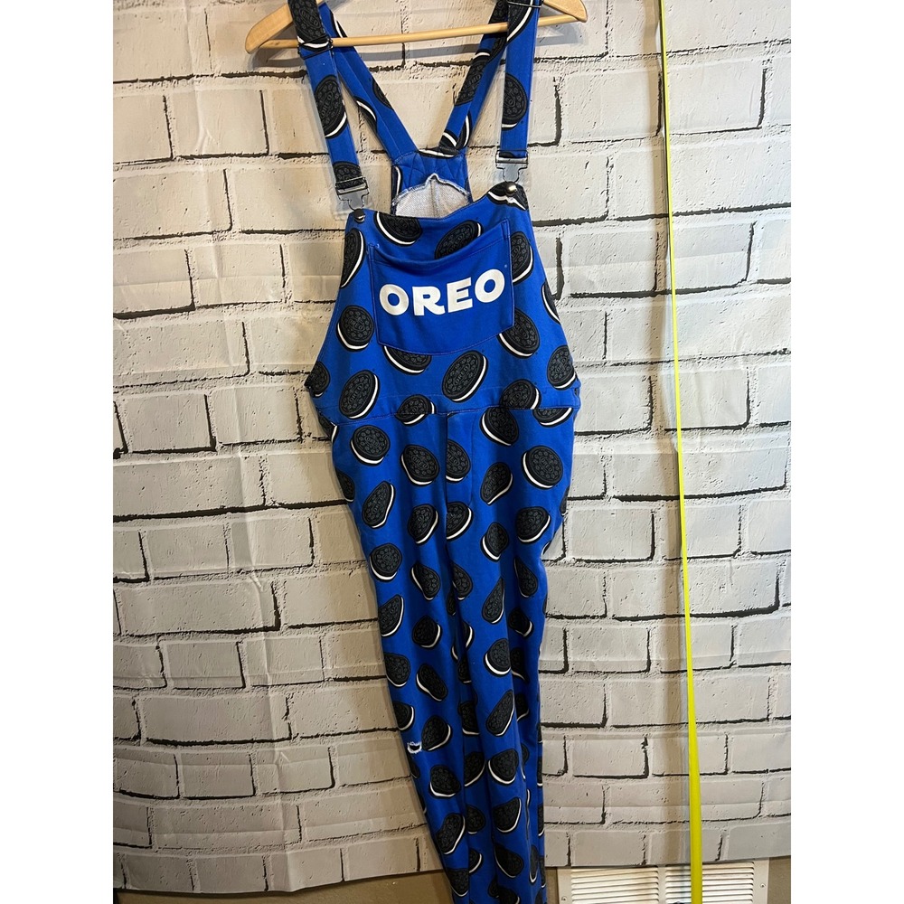 Shinesty Oreo Overalls Blue Cookie Print Sweatshirt Bibs Bottle Opener Small